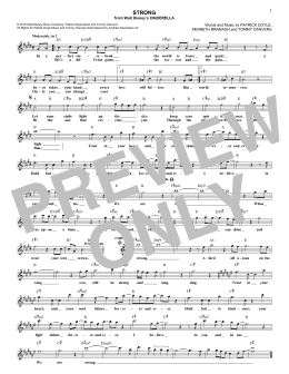 page one of Strong (from the Motion Picture Cinderella) (Lead Sheet / Fake Book)