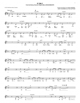page one of If Only (Lead Sheet / Fake Book)