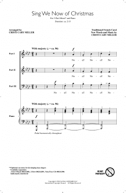 page one of Sing We Now Of Christmas (3-Part Mixed Choir)