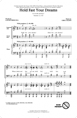 page one of Hold Fast Your Dreams! (SATB Choir)