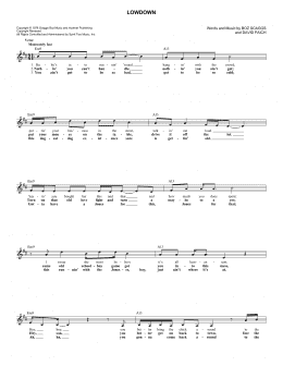page one of Lowdown (Lead Sheet / Fake Book)