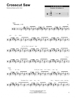page one of Crosscut Saw (Drums Transcription)