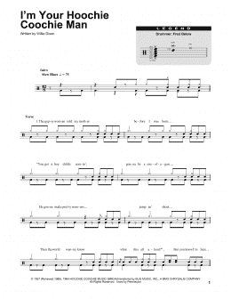 page one of I'm Your Hoochie Coochie Man (Drums Transcription)