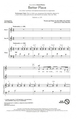 page one of Better Place (arr. Ed Lojeski) (2-Part Choir)