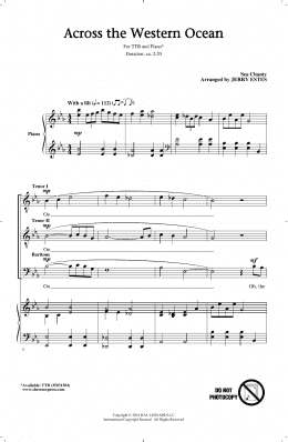 page one of Across The Western Ocean (TTBB Choir)