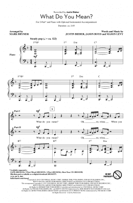 page one of What Do You Mean? (2-Part Choir)
