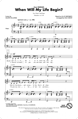 page one of When Will My Life Begin? (from Tangled) (arr. Mac Huff) (2-Part Choir)