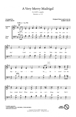 page one of A Very Merry Madrigal (SATB Choir)