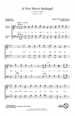 page one of A Very Merry Madrigal (TTBB Choir)