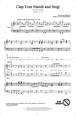page one of Clap Your Hands And Sing! (SATB Choir)