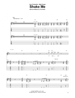 page one of Shake Me (Guitar Tab)