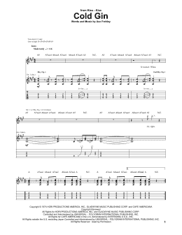page one of Cold Gin (Guitar Tab)