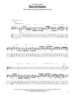 page one of Seventeen (Guitar Tab)