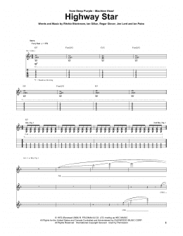 page one of Highway Star (Guitar Tab)