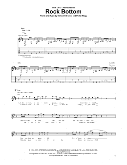 page one of Rock Bottom (Guitar Tab)