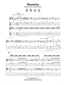 page one of Raunchy (Guitar Tab)