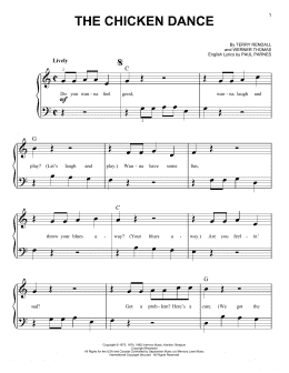page one of The Chicken Dance (Very Easy Piano)