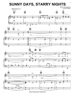 page one of Sunny Days, Starry Nights (Piano, Vocal & Guitar Chords (Right-Hand Melody))