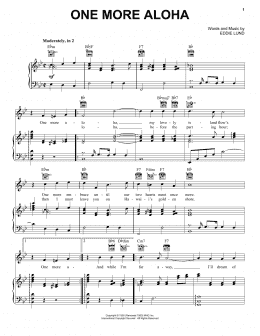 page one of One More Aloha (Piano, Vocal & Guitar Chords (Right-Hand Melody))