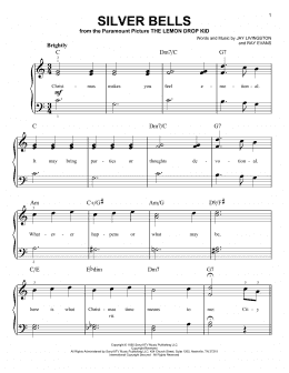 page one of Silver Bells (Very Easy Piano)