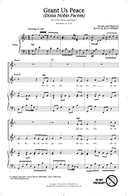 page one of Grant Us Peace (Dona Nobis Pacem) (3-Part Mixed Choir)