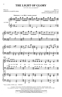 page one of The Light Of Glory (SAB Choir)