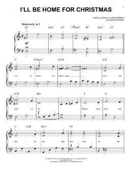 page one of I'll Be Home For Christmas (Very Easy Piano)