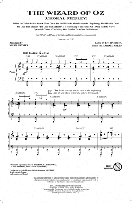 page one of The Wizard of Oz (Choral Medley) (2-Part Choir)