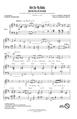 page one of One For My Baby (And One More For The Road) (SATB Choir)