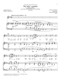 page one of My Lady's Garden (L'amour De Moi) (Piano & Vocal)