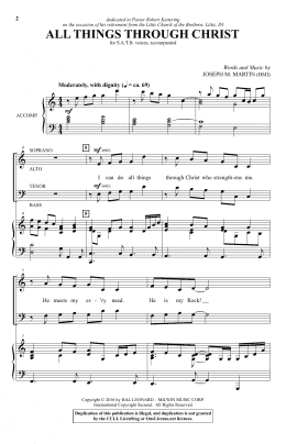 page one of All Things Through Christ (SATB Choir)