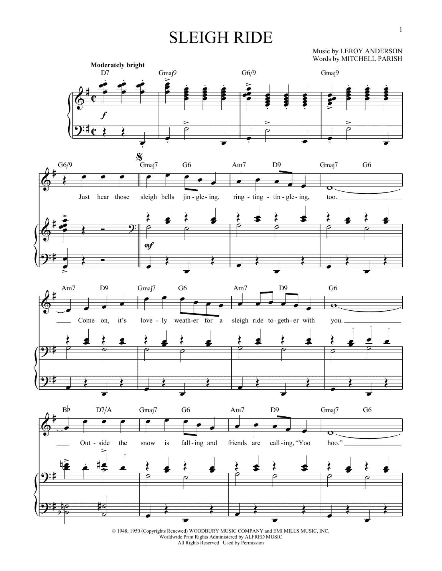 Sleigh Ride (Piano & Vocal)