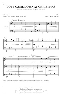 page one of Love Came Down At Christmas (SATB Choir)