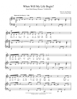 page one of When Will My Life Begin? (from Tangled) (Piano & Vocal)