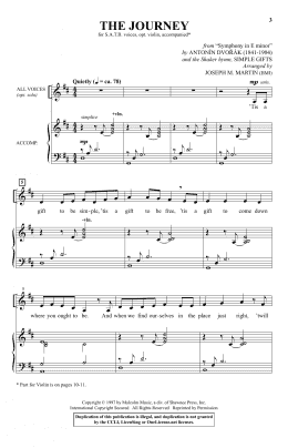 page one of The Journey (SATB Choir)