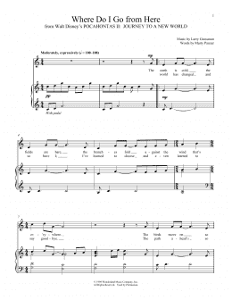 page one of Where Do I Go From Here (Piano & Vocal)