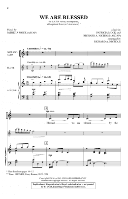 page one of We Are Blessed (Choir)