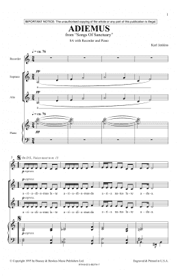 page one of Adiemus (2-Part Choir)