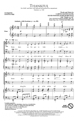 page one of Thankful (SAB Choir)