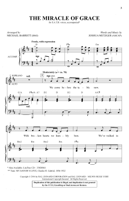 page one of The Miracle Of Grace (SATB Choir)