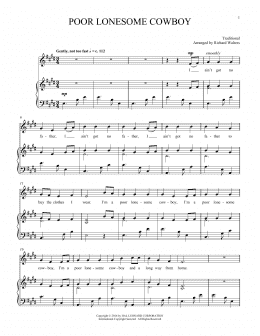 page one of Poor Lonesome Cowboy (Piano & Vocal)