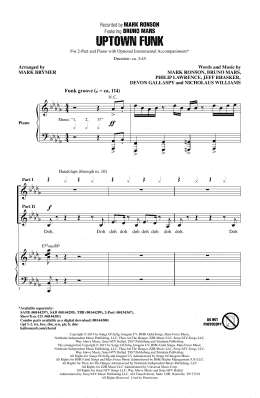 page one of Uptown Funk (feat. Bruno Mars) (arr. Mark Brymer) (2-Part Choir)
