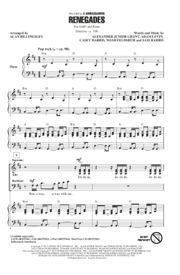page one of Renegades (arr. Alan Billingsley) (SAB Choir)