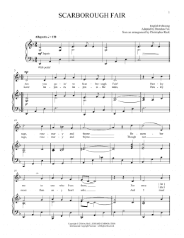 page one of Scarborough Fair (Piano & Vocal)