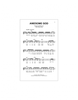 page one of Awesome God (Lead Sheet / Fake Book)