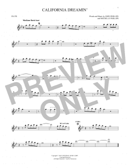 page one of California Dreamin' (Flute Solo)