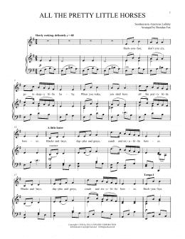 page one of All The Pretty Little Horses (Piano, Vocal & Guitar Chords (Right-Hand Melody))