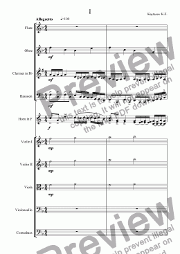 page one of Flute concert with orchestra  in F major op.2   I  Allegretto