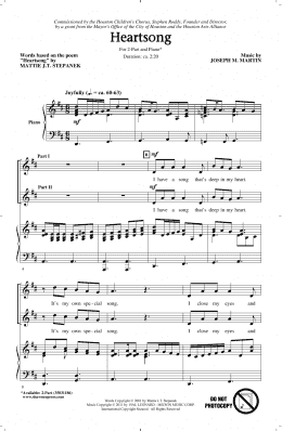 page one of Heartsong (2-Part Choir)