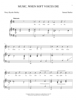 page one of Music, When Soft Voices Die (Piano & Vocal)